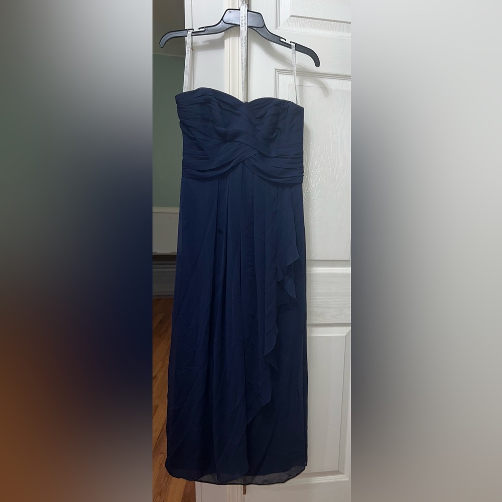 David's Bridal Deep Blue Maxi Dress